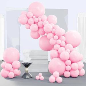 lot 20595 image: PartyWoo Pastel Pink Balloons, 140 pcs Pink Balloons Different Sizes Pack of 18 Inch 12 Inch 10 Inch 5 Inch Baby Pink Balloons for Balloon Garland Balloon Arch as Birthday Party Decorations, Pink-Q05