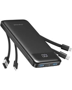 lot 20596 image: Portable Charger with Built in Cables, Portable Charger with Cords Wires Slim 10000mAh Travel Battery Pack 6 Outputs 3 Inputs 3A Fast Charging Power Bank for Samsung Google Pixel LG Moto iPhone iPad