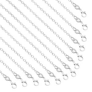 lot 20606 image: SANNIX 50 Pack Silver Plated Necklace Chains Bulk, Cable Chain Pack for Jewelry Making, 18 Inches