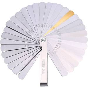 lot 20615 image: 32 Blades Steel Feeler Gauge Dual Marked Metric and Imperial Measuring Tool