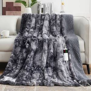 lot 20624 image: OCTROT Heated Electric Throw Blanket (5060 Dark Grey), Faux Fur Sherpa Heating Blanket, Thick Soft Warming Plush Electric Lap Blanket for Adults with 5-Position Timer &10 Heating Levels