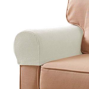 lot 20653 image: subrtex Stretch Armrest Covers Spandex Arm Covers for Chairs Couch Sofa Armchair Slipcovers for Recliner Sofa with Twist Pins 2pcs (Off-White)