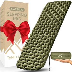 lot 20671 image: Tame Lands Sleeping Pad for Camping Ultralight Backpacking, Sleeping Mat for Hiking, Traveling & Outdoor Activities 17 OZ (Olive Green)