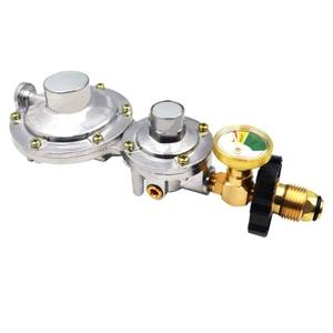 lot 20672 image: Vertical Two Stage Propane Regulator with POL and Gauge, 2 Stage Propane Regulator Standard 38 Female NPT Connection, Double Stage Regulator for 20-100lb TankGas Grill, RV, Propane Heater