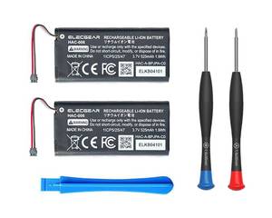 lot 20676 image: ElecGear 2 x Replacement Battery for Joy-Con Switch Controller, HAC-006 Internal Rechargeable Li-ion Battery for Nintendo Joycon Controller Left and Right with Repair Tool Kit
