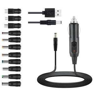 lot 20682 image: GutReise Universal 12V Car Charger(Max 10A)  5V DC Power Cable,with 11 Connectors for DVD Player,Dash Camera,GPS,Bluetooth Speakers,Shaver Fans