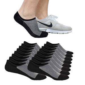 lot 20690 image: Faustine No Show Socks Ankle Low Cut Socks for Mens or Womens, Non Slip, 8 Pairs (8 Pairs (Black), LXL(US Men Shoes Size 10-14))