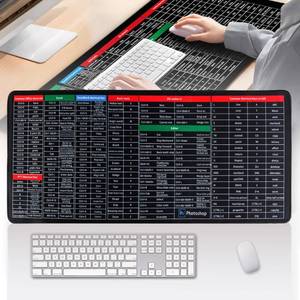 lot 20707 image: Quick Key Super Large Anti-Slip Keyboard Pad - with Office Software Shortcuts Pattern, 31.5  11.8in Large Mouse Pad for Desk Shortcuts,Keyboard Shortcut Mouse Pad, Keyboard Mats for Desk