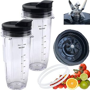 lot 20721 image:  New Model Replacement blender Blade and 24oz cups Accessories, Only Compatible with Nutri Ninja Foodi Power Blender SS150,SS151,SS300, SS350,SS351, SS351TGT, CO351B, SS100, SS101, SS101C, CO101B