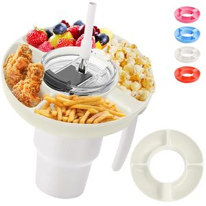 lot 20726 image: Turfson Snack Tray for Stanley 40 oz Tumbler with Handle,Snack Bowl for Stanley Cup Accessories Water Bottle with Straw 1.02.0 Silicone Snack Container Spinner Ring boxes 1 Pack