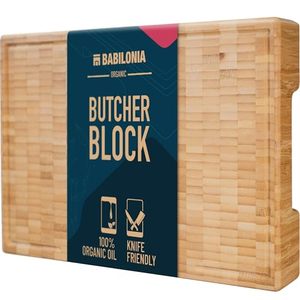 lot 20752 image: Premium Bamboo Cutting Board (ExtraThick 1,7), Professional Chopping Butcher Block for Meat. Heavy duty End Grain wood, Charcuterie boards, kitchen accessories
