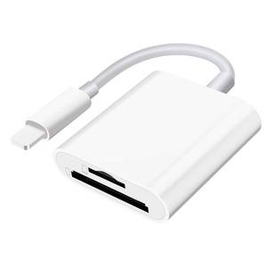 lot 20763 image: Sd Card Reader for iPhone iPad Camera,Dual Card Slot Memory Card Reader Supports SD and TF Card Trail Camera Viewer Sd Card Adapter Portable Micro Sd Card Reader No Application Required Plug and Play