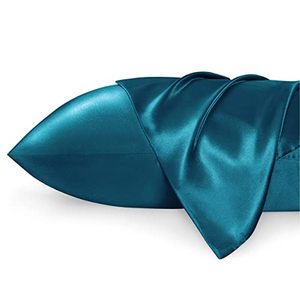 lot 20768 image: Bedsure Satin Pillowcase for Hair and Skin Queen - Teal Silky Pillowcase 2 Pack 20x30 Inches - Satin Pillow Cases Set of 2 with Envelope Closure, Similar to Silk Pillow Cases, Gifts for Women Men