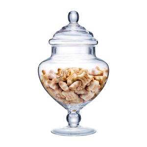 lot 20773 image: Glass Apothecary Jars with Lids for Candy Buffet - Heart Shape Apothecary Jars for Valentines day Wedding Party Bathroom, Candy Bar, Kitchen, (Height 9 Body 5)