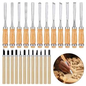lot 20774 image: Calary 24Pcs Wood Carving Chisel Set Wood Carving Kit Including Small and Large Size Wood Carver Set