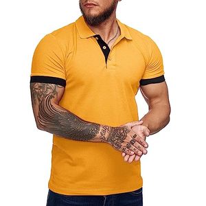lot 20789 image: Zuoyouzi Mens Short Sleeve Casual Slim Fit Polo Shirts Basic Designed Classic Cut Cotton Shirts Yellowno size visible