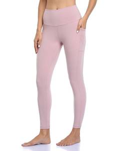 lot 20795 image: Colorfulkoala Womens High Waisted Tummy Control Workout Leggings 78 Length Yoga Pants with Pockets (M, Pink Suede)