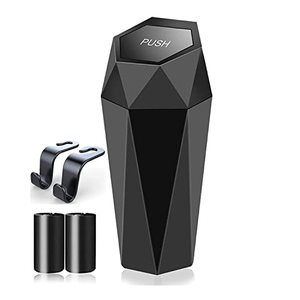 lot 20805 image: BONGFUN Car Mini Trash Can Universal Leakproof Automotive Garbage Bins with Garbage Bags and car seat Hooks as Gift