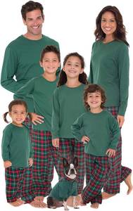lot 20807 image: PajamaGram Christmas Pajamas For Family, Red & Green Plaid, Pets MD