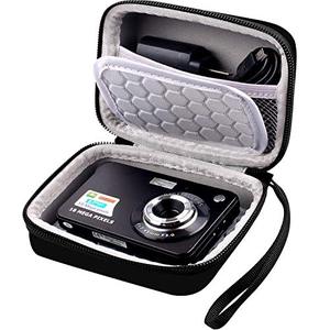 lot 20813 image: Carrying & Protective Case for Digital Camera, AbergBest 21 Mega Pixels 2.7 LCD Rechargeable HDKodak PixproCanon PowerShot ELPH 180190  Sony DSCW800  DSCW830 Cameras for Travel - Black