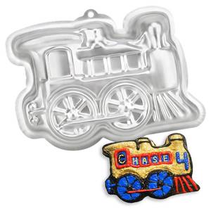 lot 20815 image: TinLeJa Aluminum 3D Train Locomotive Shape Cake Decorating Mould Baking Pan DIY Birthday Cake Mould Kitchen Supplies