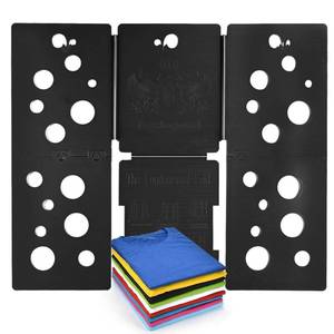 lot 20832 image: BoxLegend V5 Shirt Folding Board T-Shirt Folder Clothes Folder Laundry Organizer Helper for Adult Clothing Durable Plastic Folding Tool, Black