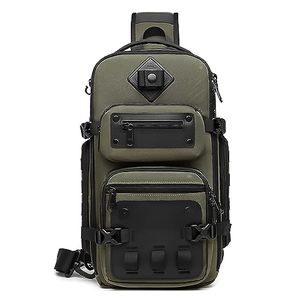 lot 20849 image: OZUKO Tactical Backpack Chest Sling Bags for Men, Waterproof Crossbody Shoulder Daypack for Outdoor Walking Hiking Trekking (Military)
