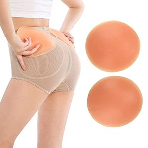 lot 20864 image: AFLIFLI 1-Pair Silicone Butt Pads, Portable Fake Hip Pads, Butt Lifter Enhancer & Padded Inserts Padding for Women Shapewear Control Panties Big Butt Peach