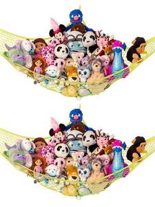 lot 20870 image: Lillys Love Stuffed Animal Storage Hammock - Large 2 Pack - STUFFIE PARTY HAMMOCK (Yellow)