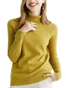 lot 20874 image: LINY XIN Winter Sweater for Women Turtleneck 100% Merino Wool Swetaer Fall Warm Long Sleeve Sweater Jumper Tops (Black,XL)