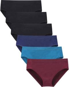 lot 20878 image: Areke Womens Bikini Panties Seamless Underwear, Soft Stretch Cheekini Hipster Briefs 6 Pack (Assorted L)