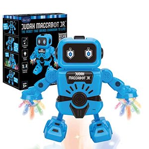 lot 20880 image: Rite Lite Hanukkah Robot Toy Judah Maccabot Jr - Plays Chanukah Music with Bright Lights & Nonstop Dancing - Hanukkah Gifts Decorations Goodie Bag Rewards Jewish Holiday Party Favors Toys for Kids