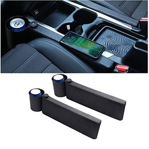 lot 20883 image: TOKOSIO Car Seat Gap Filler,Console Side Pocket Organizer with Detachable Cup Holder,Car Seat Gap Pad for Cellphone Wallet Coin Key,Premium PU Leather of Pack 2
