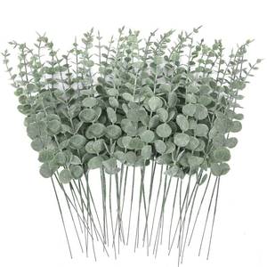 lot 20894 image: CEWOR 80pcs Artificial Eucalyptus Stems Fake Eucalyptus Leaves Stems Real Touch Leaf Branches for Flower Bouquet Wedding Halloween Centerpiece Autumn Home Office Decor