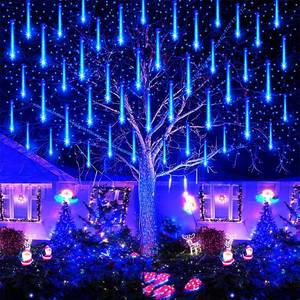 lot 20896 image: Aokudoni Blue Christmas Lights, 16 Inch 8 Tube Icicle Lights Outdoor, UL Certified LED Christmas Lights, Connectable Christmas Decorations Outdoor for Yard Porch Party Garden