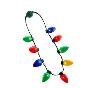 lot 20897 image: Windy City Novelties Original LED Light Up Christmas Bulb Necklace - 6 Dynamic Light Modes - Kids & Adults
