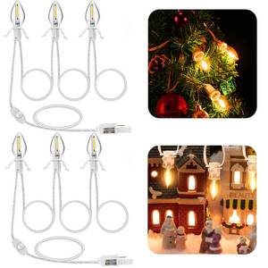 lot 20899 image: Leelosp Christmas Village House Accessories Cord Light Bulbs, 3 LED C7 Christmas Blow Mode Light Kit Replacement with Switch for Detp 56 Christmas Holiday Craft Projects Decorations Decor