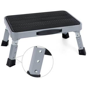 lot 21076 image: Height-Adjustable 7- 9 Folding Step Stool with Non-Slip Platform 10 x 15 - Portable Step Ladder for Adults and Kids - Perfect for Office, Kitchen, Home - Sturdy - Supports up to 330 Lbs