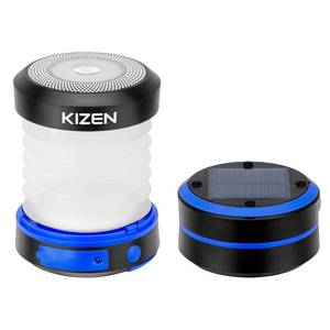 lot 21080 image: KIZEN Solar Lantern - Collapsible LED Camping Lantern - Rechargeable Solar - USB Portable Lamp and Phone Charger for Emergency, Power Outage, Hurricane - Tent Lights, Hiking, Backpacking Gear, Blue