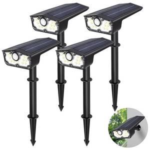 lot 21081 image: Bright Solar Spot Lights Outdoor Motion Sensor,3 Modes Solar Motion Sensor Outdoor Lights,Waterproof Solar Lights Outdoor,LED Garden Landscape Spotlights for Yard Pathway Driveway Walkway Wall(4Pack)