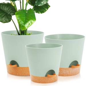 lot 21086 image: GARDIFE 1098 inch Plant pots, planters for Indoor Plants, self Watering Plant Pot, Flower pots, Green