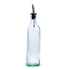 lot 21111 image: EHOMEA2Z Italian Glass Olive Oil Dispenser Bottle - 16 Oz, Oil and Vinegar Cruet with Stainless Steel Spout for Kitchen, Slight Green Tint (1, 473ml)