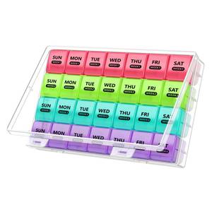 lot 21113 image: DANYING XL Monthly Pill Organizer 1 Time a Day with Dust-Proof Case, Extra Large 4 Weeks Pill Box Once a Day, 28 Days Pill Container 1 Per Day
