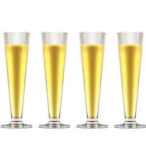 lot 21137 image: TOPZEA 4 Pack Tall Beer Glass, 13.5oz Bar Cocktail Glasses Old Fashioned Pilsner Craft Beer Mug, Footed Sundae Cup Beverage Glasses for Tropical Drinks, Parfait, Milkshake, Juice, Soda