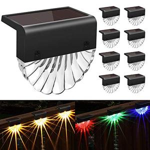lot 21148 image: CIYOYO Solar Deck Lights Outdoor - 8 Pack Solar Step Light Waterproof Solar Fence Lights for Patio Stairs Post Pathway Porch Driveway Garden Decor, Warm WhiteLED Color Glow