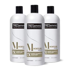lot 21151 image: TRESemm Conditioner Moisture Rich 3 Count for Dry Hair Professional Quality Salon-Healthy Look and Shine Moisture Rich Formulated with Vitamin E and Biotin 28 oz