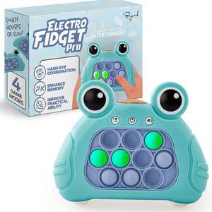 lot 21168 image: Fast Push Game  Pop It Game Light Up Fidget Toy  The Fidget Game  Quick Push Bubble Game For Educational and Memory Growth  Speed Push Pop Game Push Game Fidget Toy (Green Frog)
