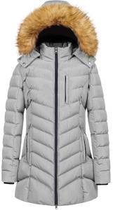 lot 21177 image: CREATMO US Womens Plus Size Long Puffer Jacket Winter Warm Parka Beautiful Waterproof Coat Grey 3XL