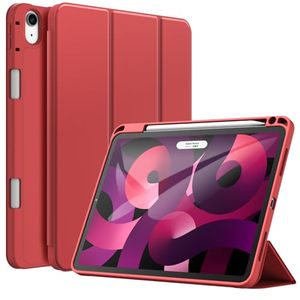 lot 21191 image: JETech Case for iPad Air 54 (20222020 5th4th Generation 10.9-Inch) with Pencil Holder, Support 2nd Pencil Charging, Slim Tablet Cover with Soft TPU Back, Auto WakeSleep (Red)