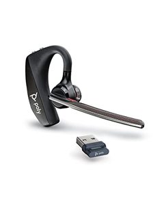 lot 21197 image: Poly Voyager 5200 UC Wireless Headset & Charging Case (Plantronics) - Single-Ear Headset wNoise-Canceling Mic - Connect MobileMacPC via Bluetooth - Works wTeams, Zoom - Amazon Exclusive